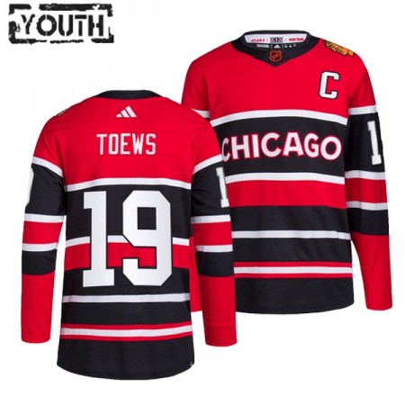 Chicago Blackhawks Hockeydrakt Jonathan Toews 19 2022-23 Rød Reverse Retro 2.0 Adidas Authentic - Barn